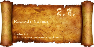 Rausch Norma névjegykártya